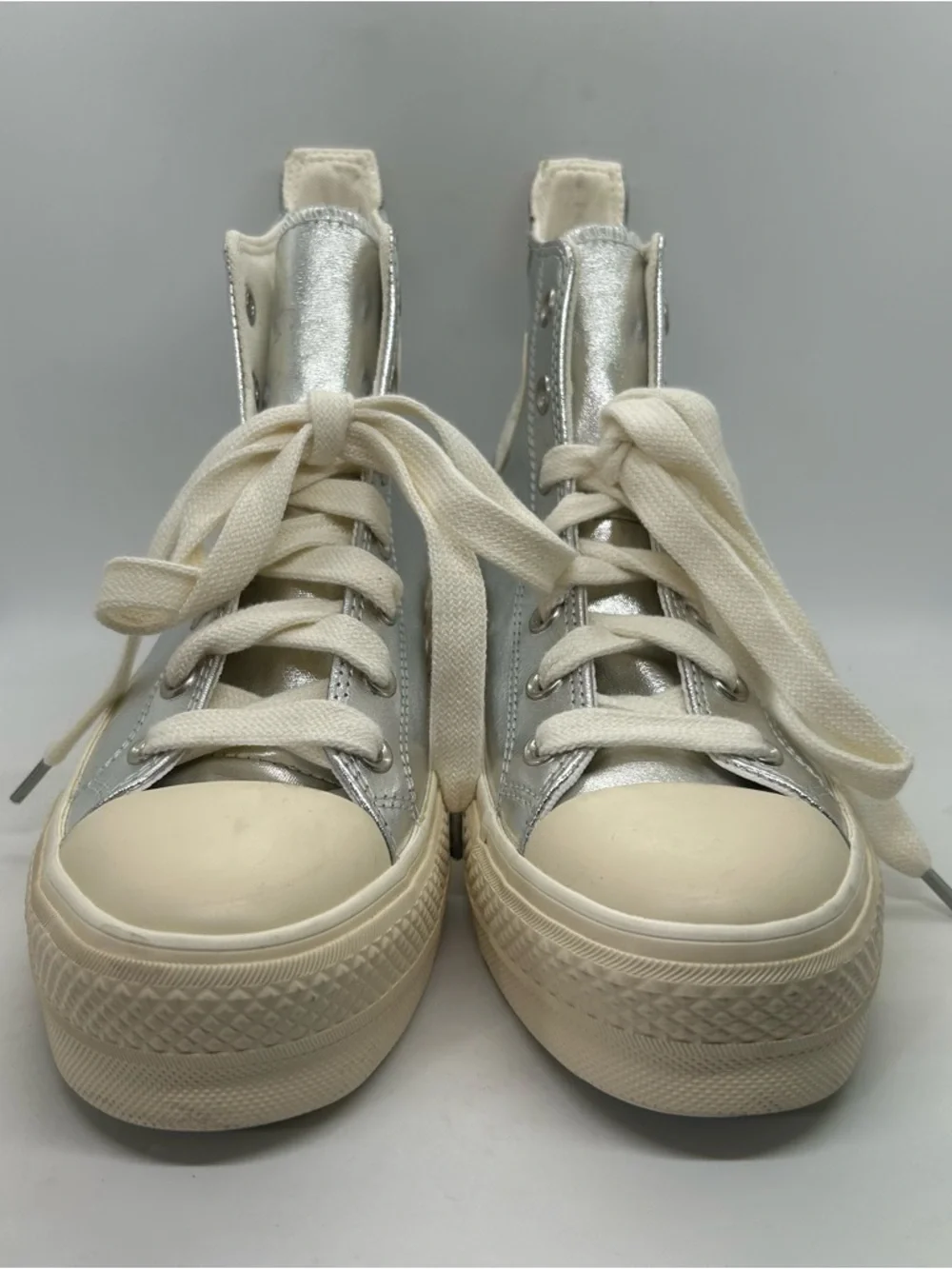 Chuck Taylor® All Star® Lift Metallic High Top Platform Sneaker (Womens) Sz 9